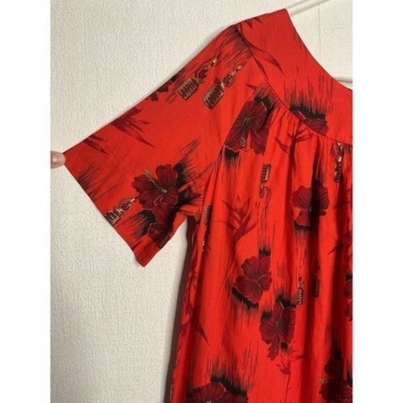VTG 60s Fashions by Tina Hawaiian Muumuu Hibiscus Floral Dress Women Size S/M - Picture 4 of 8